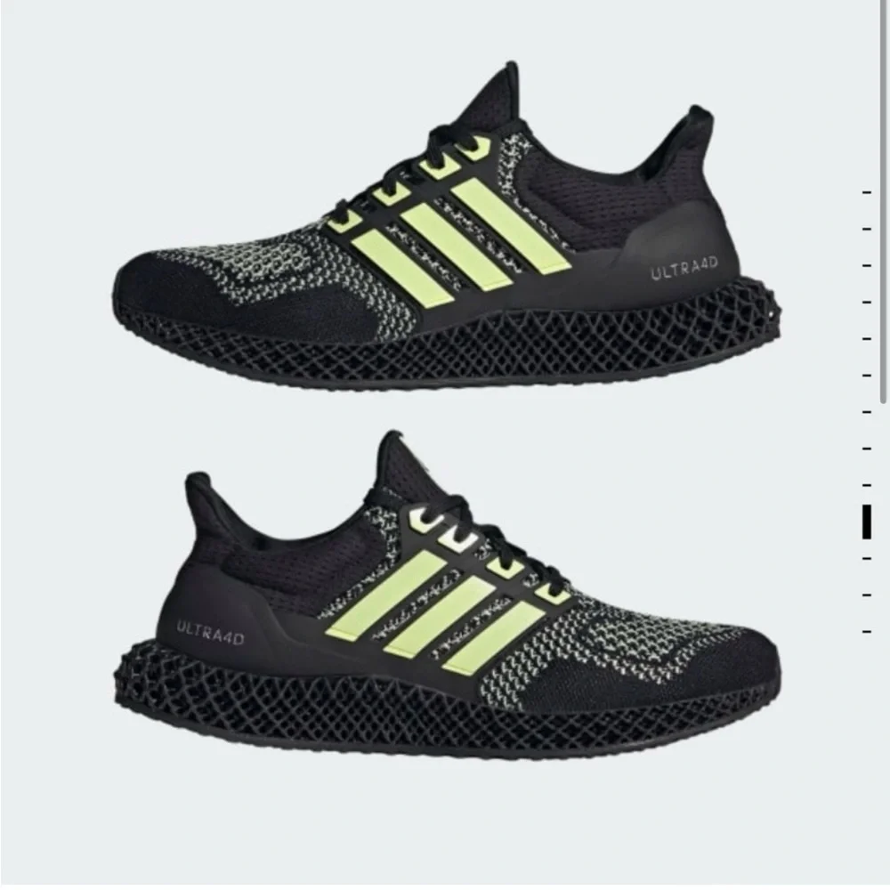 Adidas Black and Yellow Athletic Shoes with Mesh Upper - Picture 6 of 6